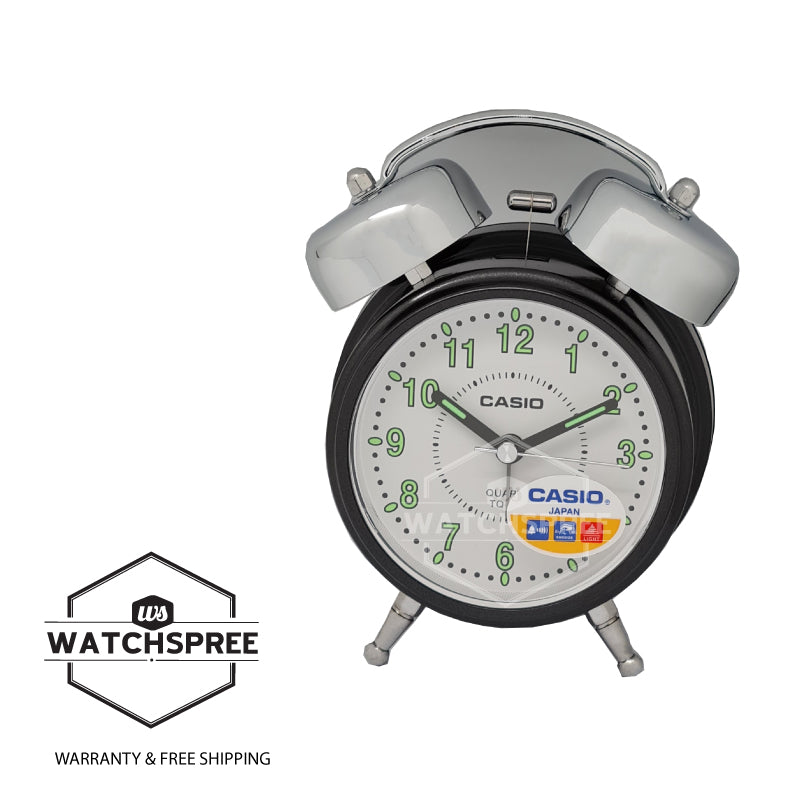 Casio Analog Black Resin Table Clock TQ362-1B TQ-362-1B Watchspree
