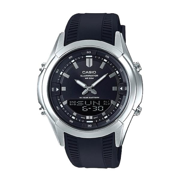 Casio Analog-Digital Combination Black Resin Band Watch AMW840-1A AMW-840-1A Watchspree