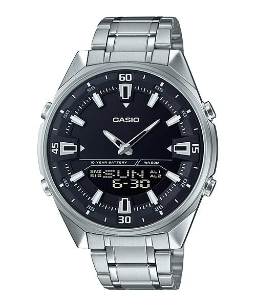 Casio Analog-Digital Silver Stainless Steel Band Watch AMW830D-1A AMW-830D-1A Watchspree