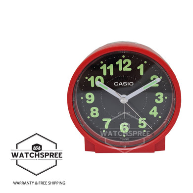 Casio Analog Red Resin Table Clock TQ228-4D TQ-228-4D TQ-228-4 Watchspree