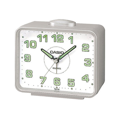 Casio Analog Silver Resin Table Clock TQ218-8D TQ-218-8D TQ-218-8 Watchspree