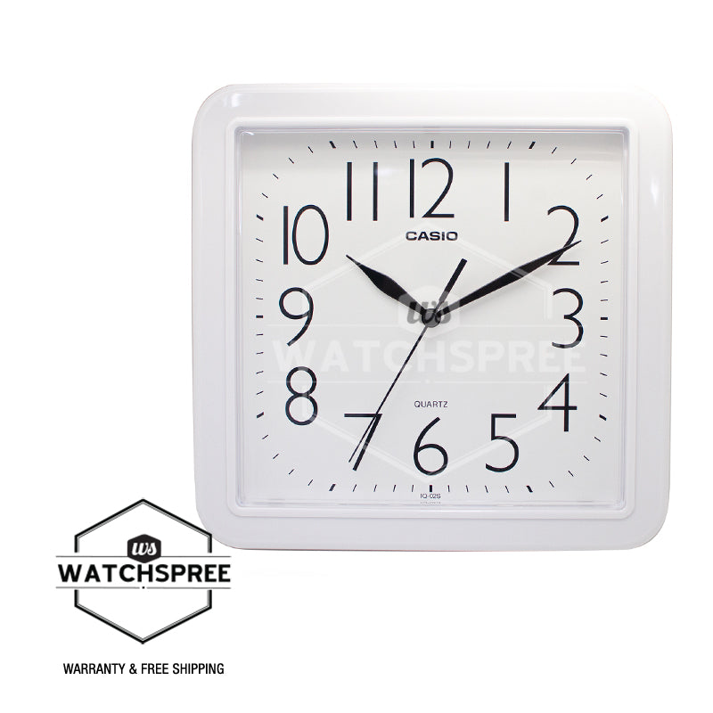Casio Analog White Resin Square Wall Clock IQ02S-7D IQ-02S-7D IQ-02S-7 (LOCAL BUYERS ONLY) Watchspree