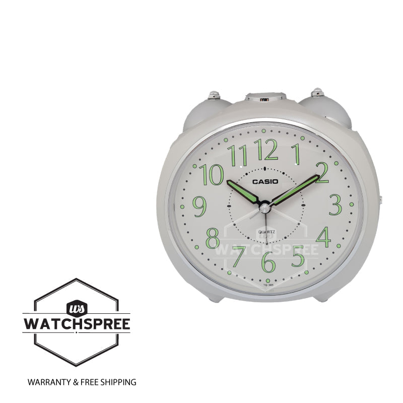 Casio Analog White Resin Table Clock TQ369-7D TQ-369-7D TQ-369-7 Watchspree