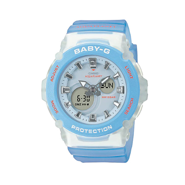 Casio Baby-G AQUAPLANET Collaboration Model Blue Semi-Transparent Resin Band Watch BGA270AQ-2A BGA-270AQ-2A Watchspree
