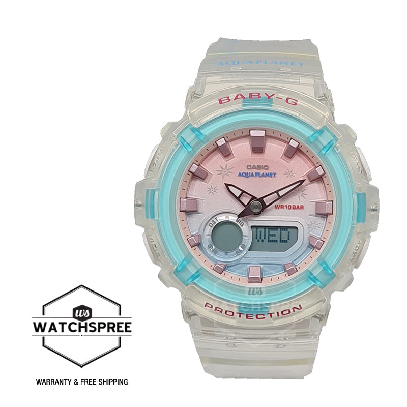 Casio Baby-G AQUAPLANET Collaboration Model Transparent Resin Band Watch BGA280AP-7A BGA-280AP-7A Watchspree