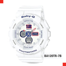 Load image into Gallery viewer, Casio Baby-G Analog Digital Marinie Tricolor Series White Resin Band Watch BA120TR-7B BA-120TR-7B Watchspree

