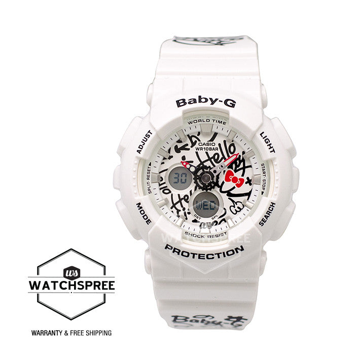 Casio Baby-G ‚Äö√†√∂‚àö√¢‚Äö√Ñ√∂‚àö√ë‚àö√Ü Hello Kitty White Resin Strap Watch BA120KT-7A Watchspree