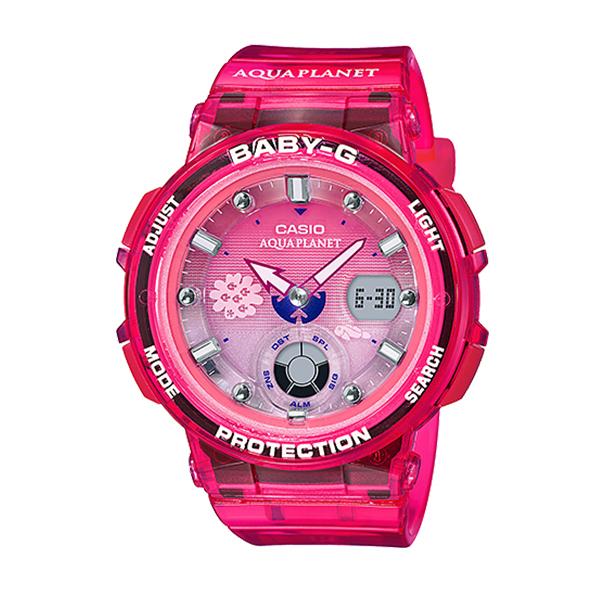 Casio Baby-G Aqua Planet Collaboration Model Pink Resin Band Watch BGA250AQ-4A BGA-250AQ-4A Watchspree