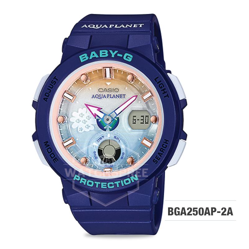 Casio Baby-G Aqua Planet Limited Edition Navy Blue Resin Band Watch BGA250AP-2A BGA250AP-2A Watchspree