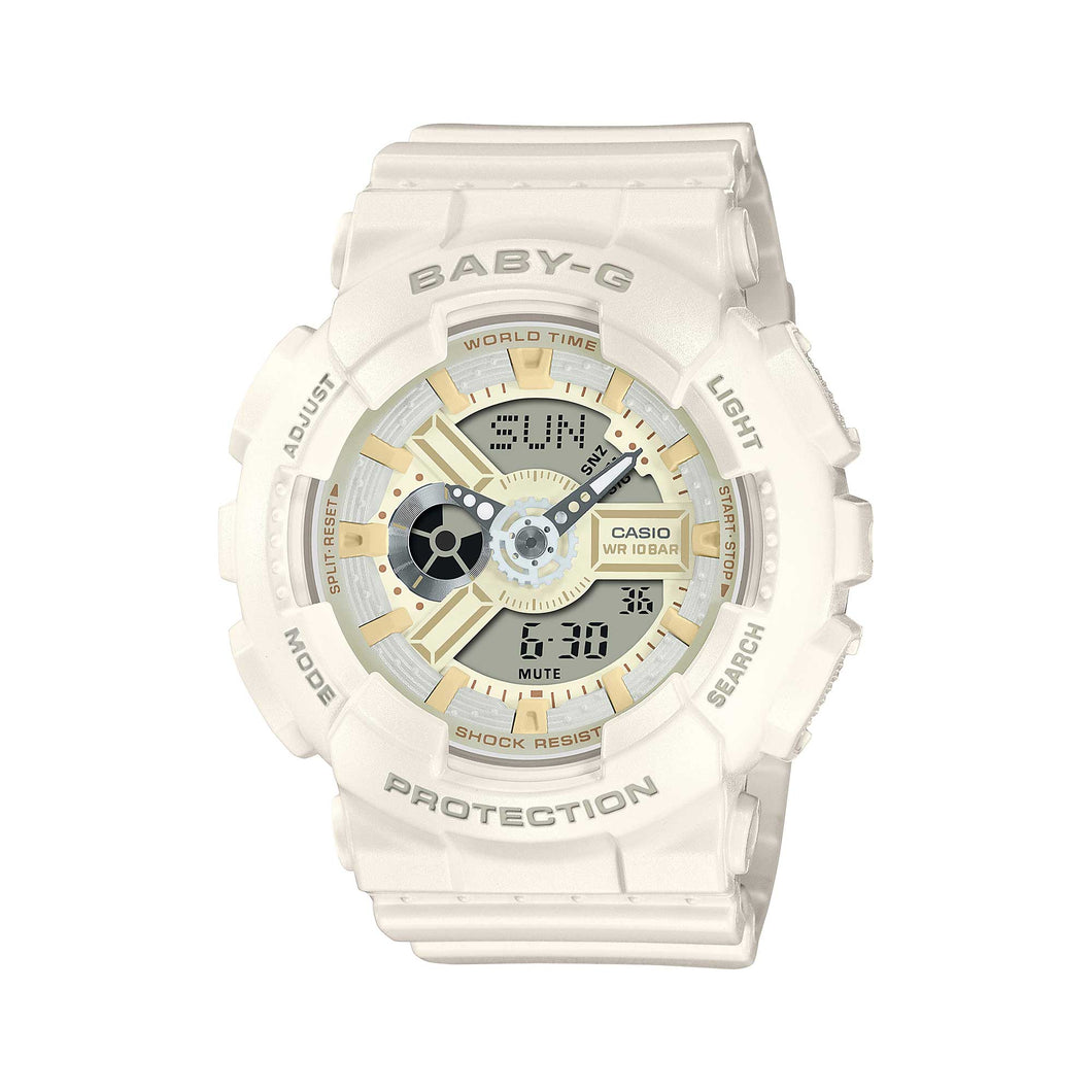 Casio Baby-G BA-110 Lineup Sweet Collections Chocolate Matte Off-White Resin Band Watch BA110XSW-7A BA-110XSW-7A Watchspree