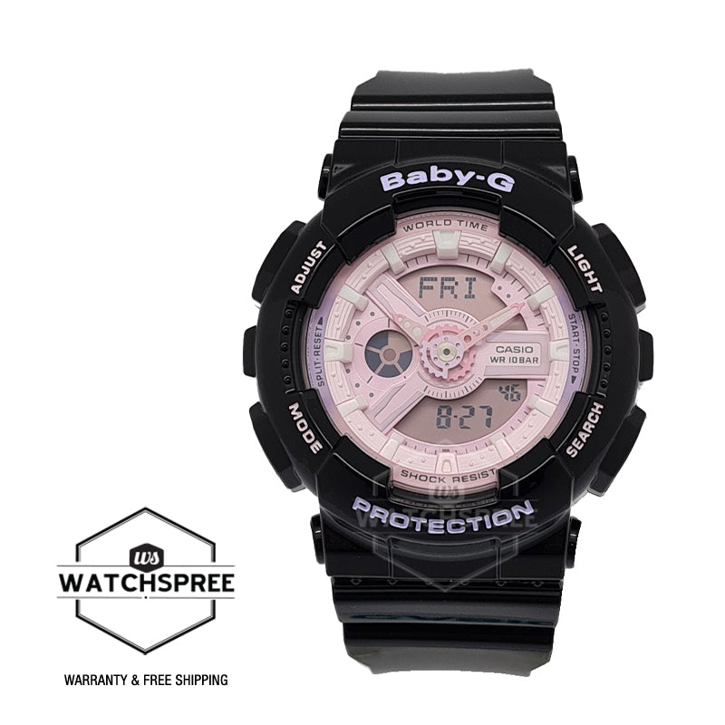 Casio Baby-G BA-110 Series Swirl Color Series Black Resin Band Watch BA110PL-1A BA-110PL-1A Watchspree