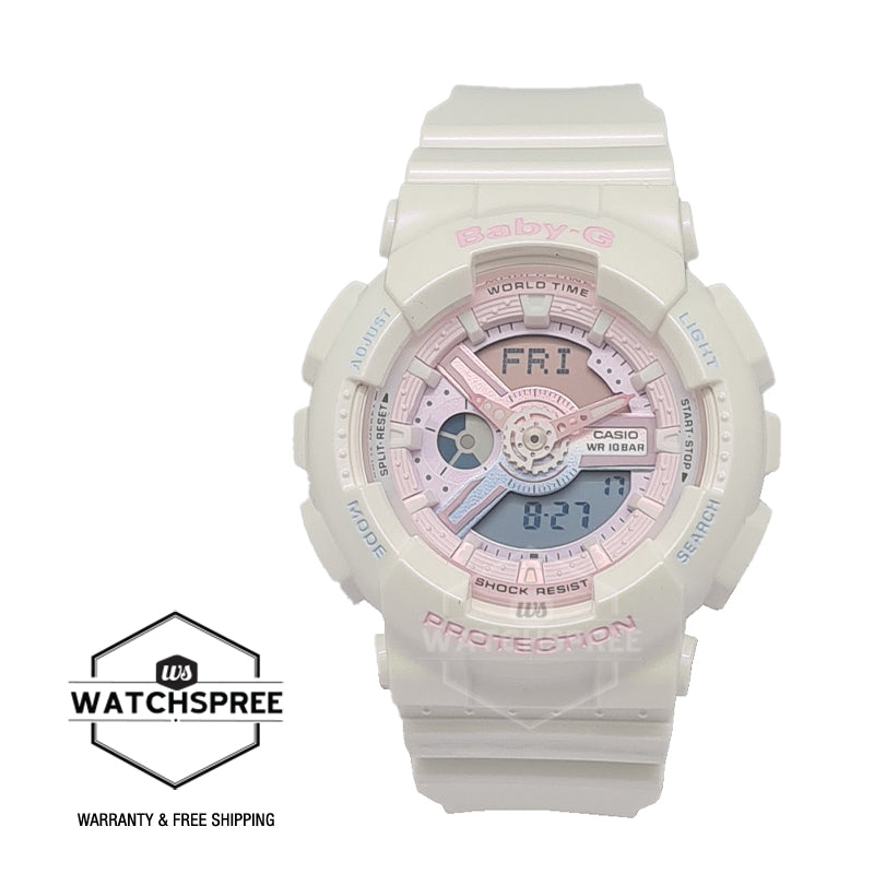 Casio Baby-G BA-110 Series Swirl Color Series White Resin Band Watch BA110PL-7A1 BA-110PL-7A1 Watchspree