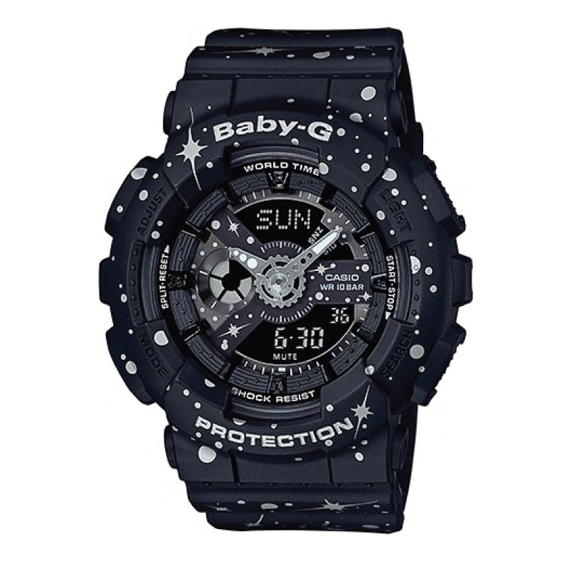 Casio Baby-G BA-110 Starry Sky Series Matte Black Resin Band Watch BA110ST-1A Watchspree