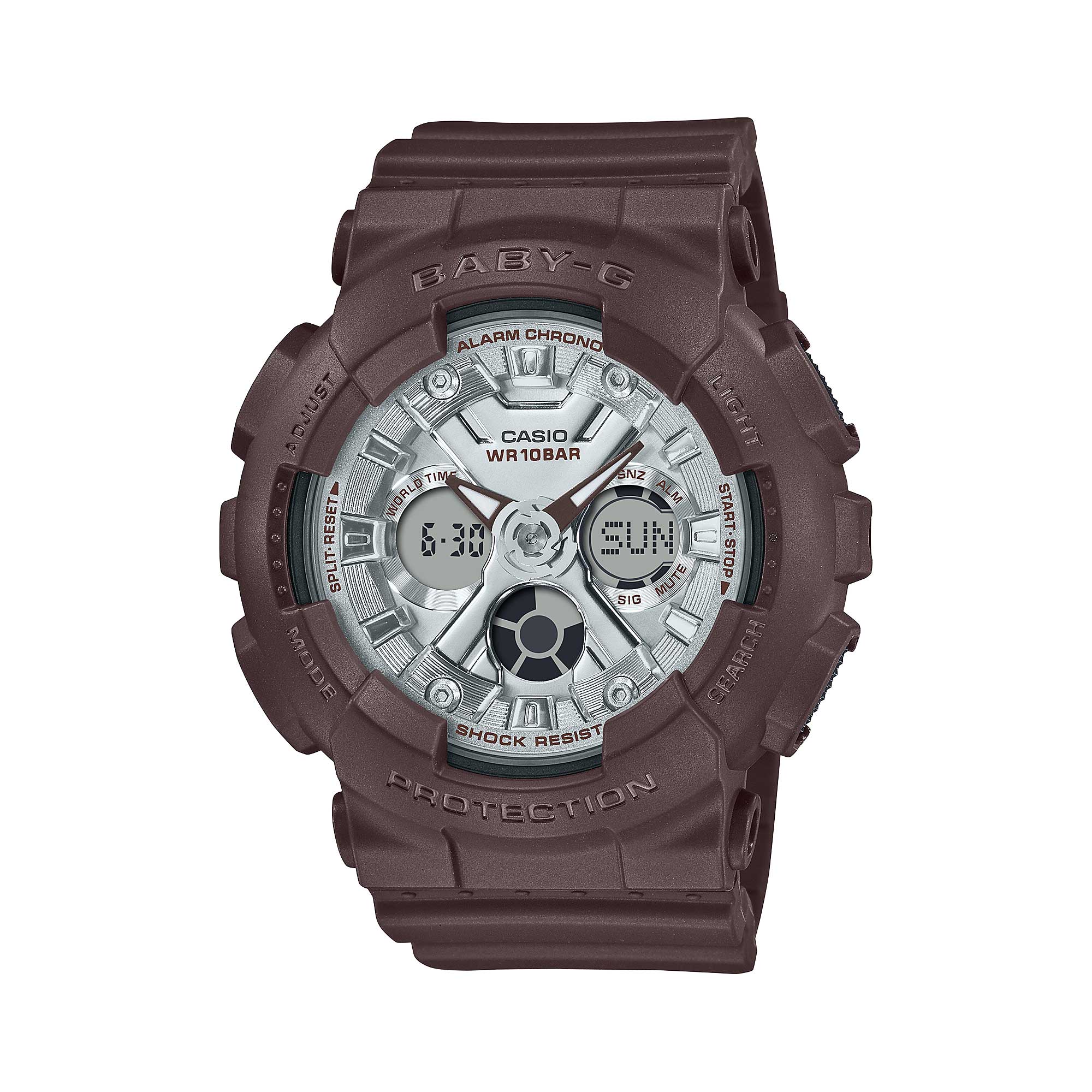 Casio Baby-G BA-130 Lineup Sweets Collection Chocolate Matte Dark Brown Resin Band Watch BA130SW-5A BA-130SW-5A Watchspree