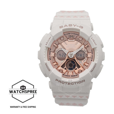 Casio Baby-G BA-130 Lineup White and Pale Pink Argyle Resin Band Watch BA130SP-7A BA-130SP-7A Watchspree