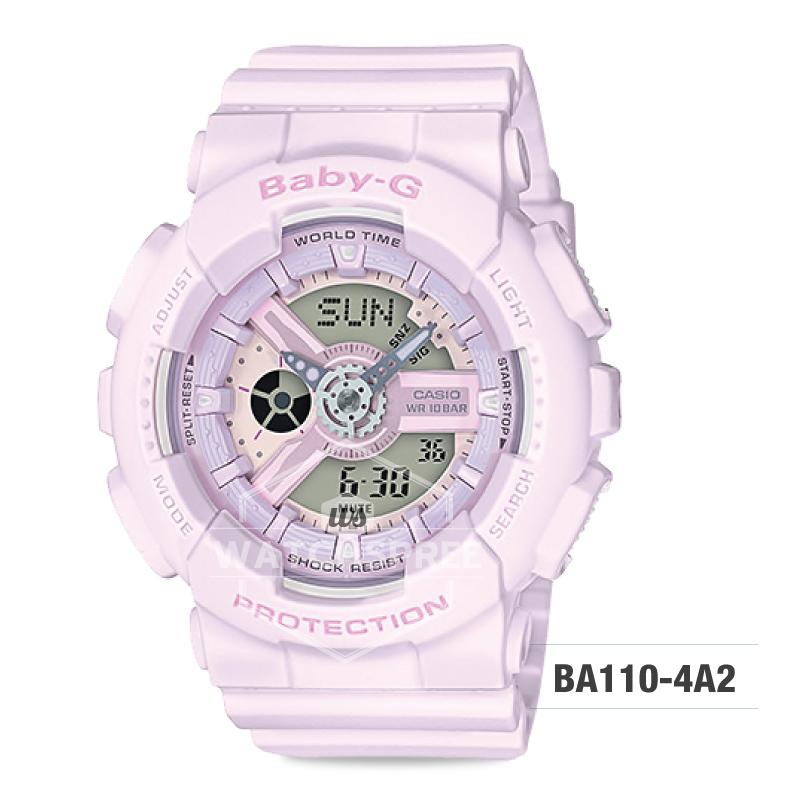 Casio Baby-G BA110 Pink Color Series Light Pink Resin Band Watch BA110-4A2 Watchspree