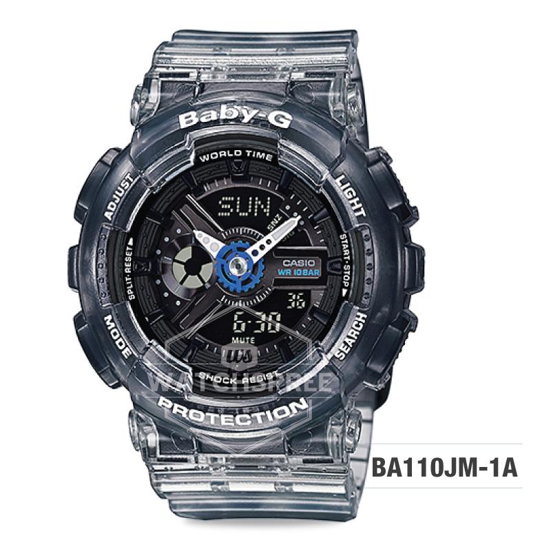 Casio Baby-G BA110 Series Black Semi-Transparent Strap Watch BA110JM-1A Watchspree