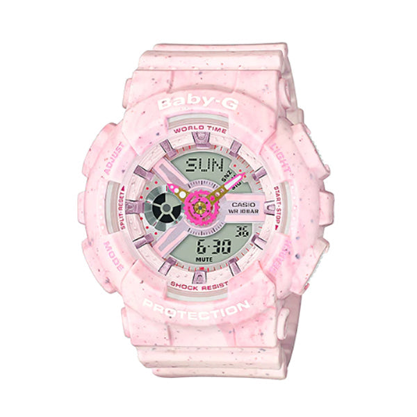 Casio Baby-G BA110 Series Pop Design Models in Pastel Colours Pink Resin Band Watch BA110PI-4A BA-110PI-4A Watchspree