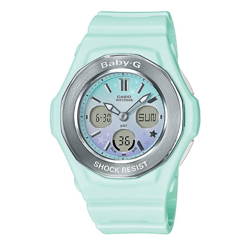 Casio Baby-G BGA-100ST Pastel Starry Sky Series Green Resin Band Watch BGA100ST-3A Watchspree