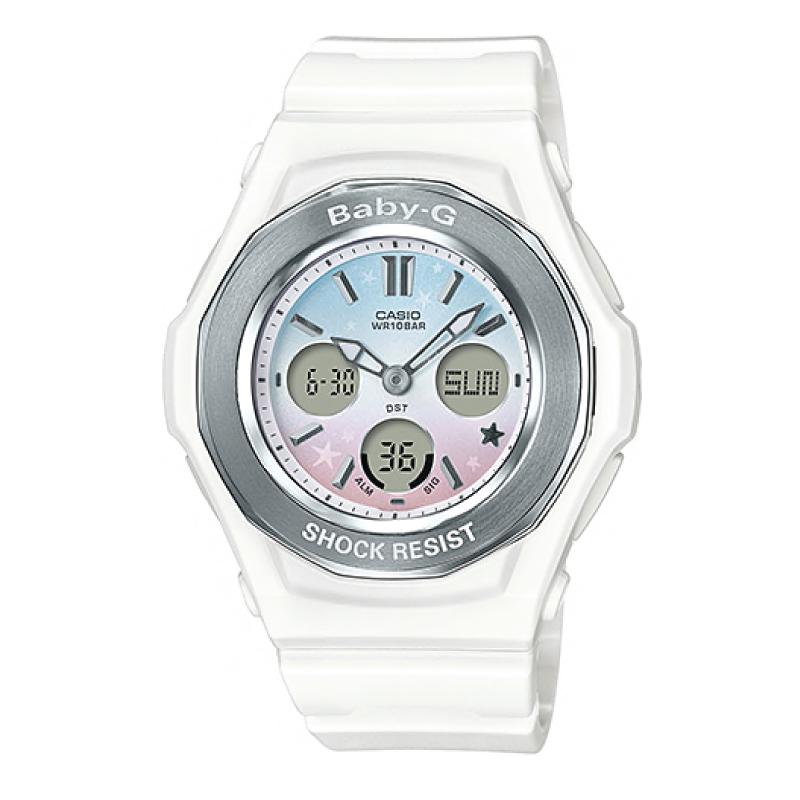 Casio Baby-G BGA-100ST Pastel Starry Sky Series White Resin Band Watch BGA100ST-7A Watchspree