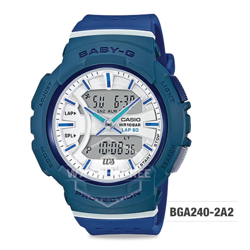 Casio Baby-G BGA-240 Series Dark Blue Resin Band Watch BGA240-2A2 Watchspree