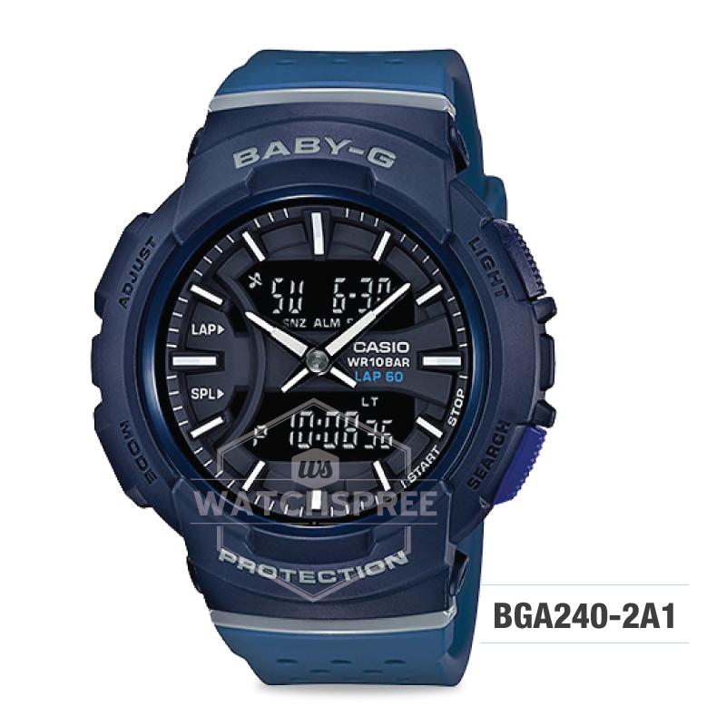 Casio Baby-G BGA-240 Series Navy Blue Resin Band Watch BGA240-2A1 Watchspree