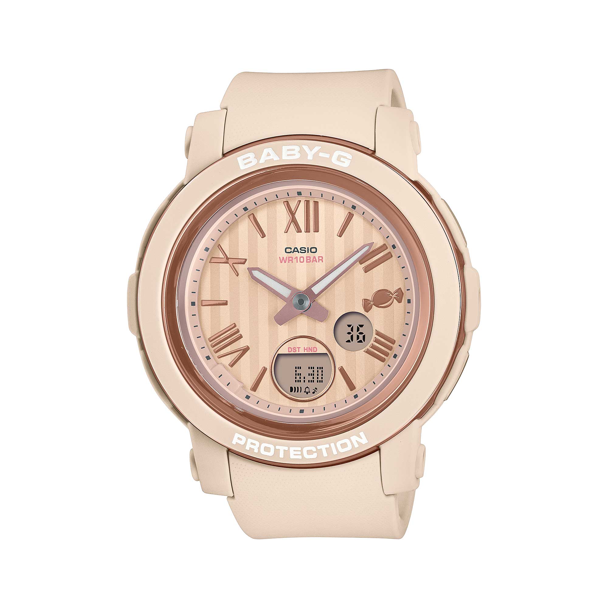 Casio Baby-G BGA-290 Lineup Sweets Collection Candy Coloured Beige Resin Band Watch BGA290SW-4A BGA-290SW-4A Watchspree