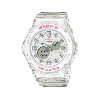 Casio Baby-G BGA270 Series in Summer Colours White Semi Transparent Band Watch BGA270S-7A BGA-270S-7A Watchspree