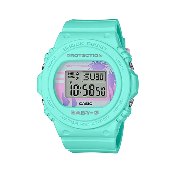 Casio Baby-G BGD-570 Lineup Special Color Models Pastel Green Resin Band Watch BGD570BC-3D BGD-570BC-3 Watchspree