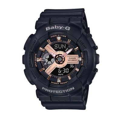 Casio Baby-G Baby-G BA-110 Lineup Metallic Rose Gold Black Resin Band Watch BA110RG-1A BA-110RG-1A BA110XRG-1A BA-110XRG-1A Watchspree