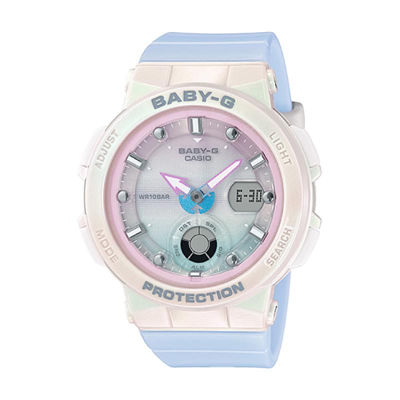 Casio Baby-G Beach Traveler Series Pastel Blue Resin Band Watch BGA250-7A3 BGA-250-7A3 Watchspree