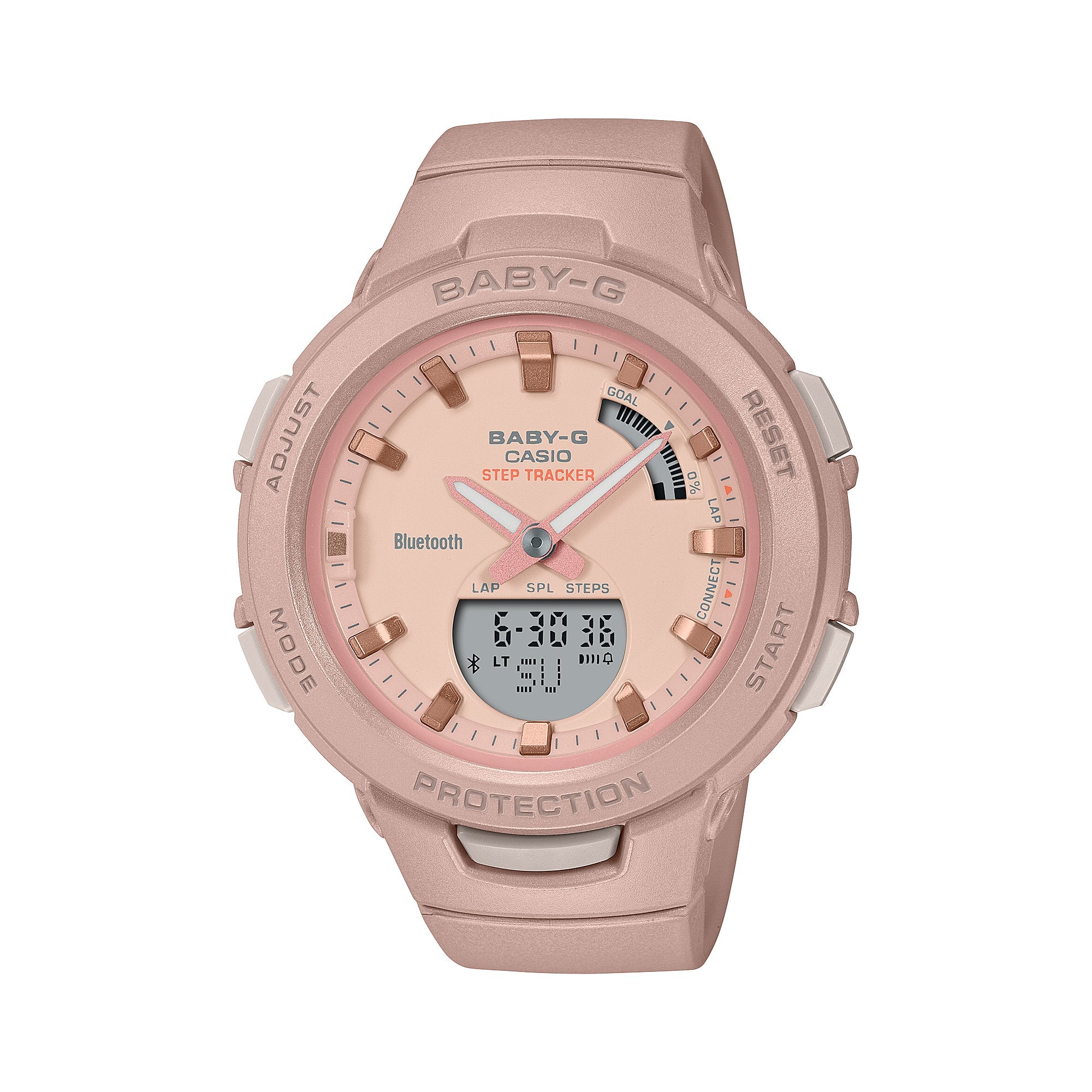 Casio Baby-G BluetoothÇ?Çî’??? Peach Resin Band Watch BSAB100CS-4A BSA-B100CS-4A