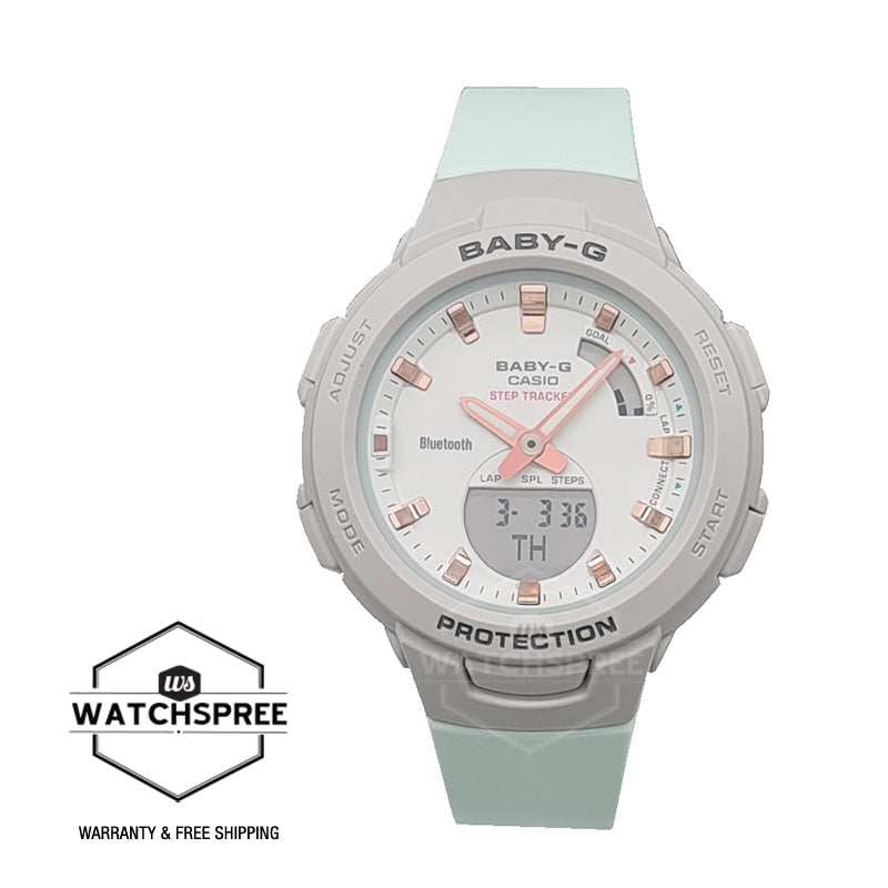 Casio Baby-G Bluetooth‚Äö√†√∂‚àö√°¬¨¬®‚àö√ú Grey Resin Band Watch BSAB100MC-8A BSA-B100MC-8A Watchspree