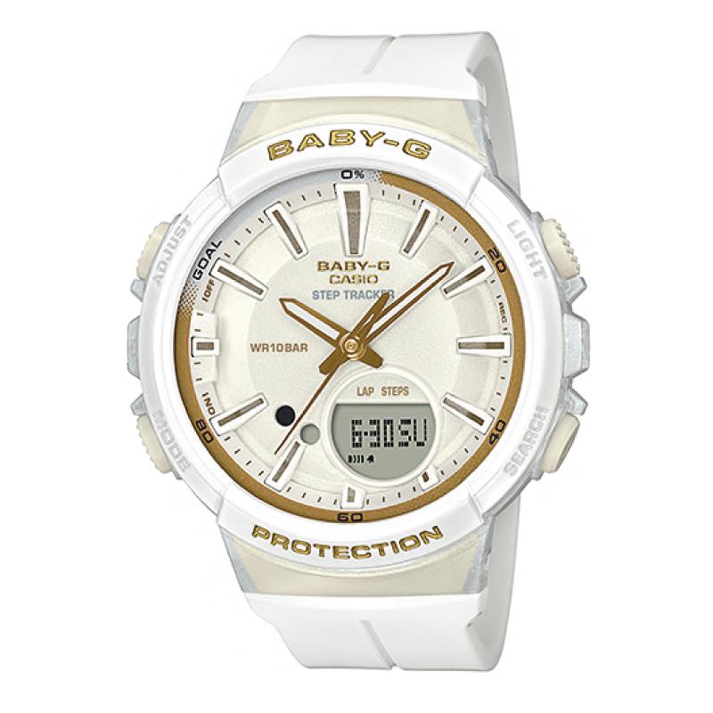 Casio Baby-G For Running Series Step Tracker White Resin Strap Watch BGS100GS-7A Watchspree