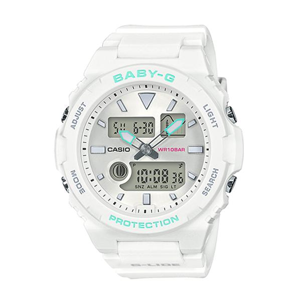 Casio Baby-G G-Lide BAX-100 Series White Resin Band Watch BAX100-7A BAX-100-7A Watchspree