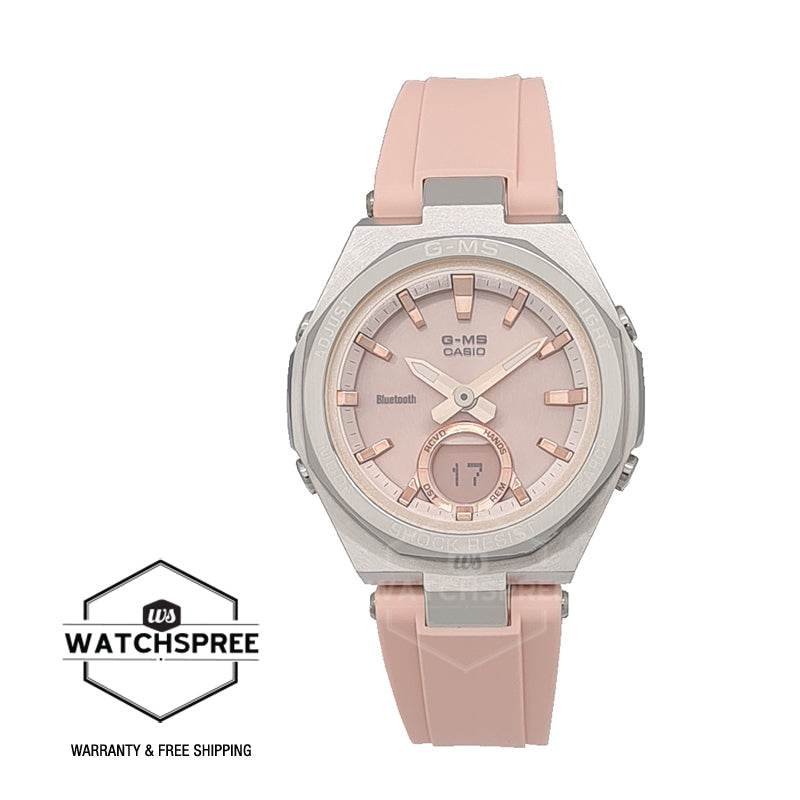 Casio Baby-G G-MS Lineup Bluetooth Pale Pink Resin Band Watch MSGB100-4A MSG-B100-4A Watchspree