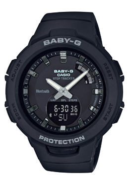 Casio Baby-G G-SQUAD Bluetooth¨ Black Matte Resin Band Watch BSAB100-1A BSA-B100-1A