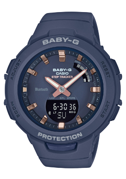 Casio Baby-G G-SQUAD Bluetooth¶ôÇïÇ?ǯ Navy Blue Matte Resin Band Watch BSAB100-2A BSA-B100-2A
