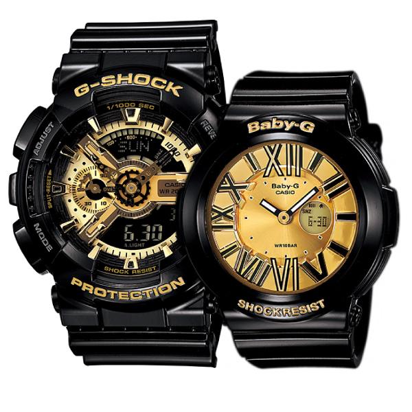Casio Baby-G & G-Shock Couple Watches BGA160-1B / GA110GB-1A Watchspree