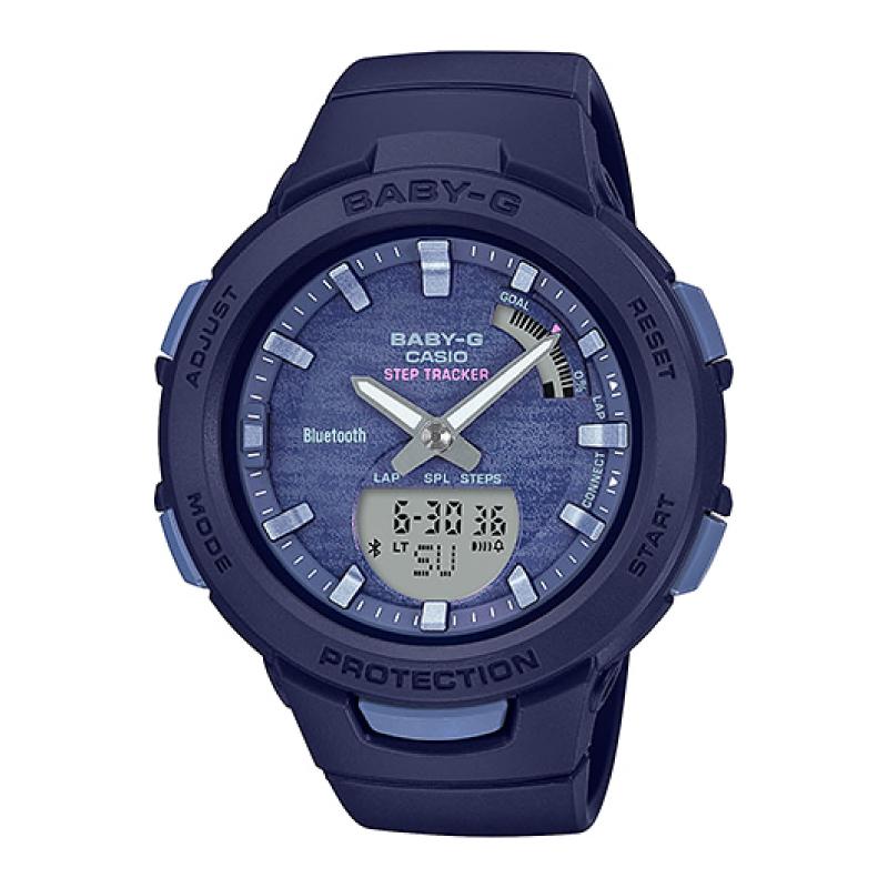 Casio Baby-G G-Squad Bluetooth‚Äö√†√∂‚àö√°¬¨¬®‚àö√ú Blue Resin Band Watch BSAB100AC-2A BSA-B100AC-2A Watchspree