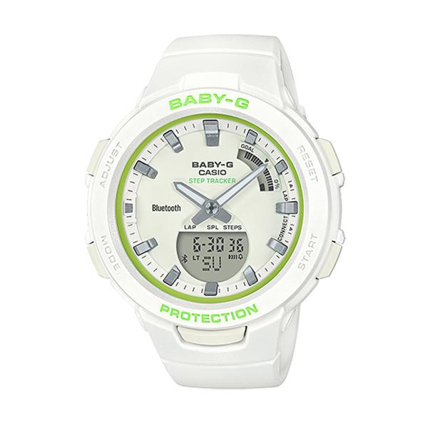 Casio Baby-G G-Squad Bluetooth‚Äö√†√∂‚àö√°¬¨¬®‚àö√ú White Resin Band Watch BSAB100SC-7A BSA-B100SC-7A Watchspree