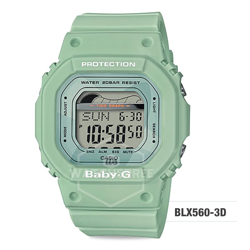 Casio Baby-G Glide Sport Lineup Light Green Resin Band Watch BLX560-3D BLX-560-3D Watchspree