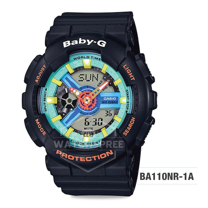 Casio Baby-G Neo Retro Colors BA-110 Series Black Resin Band Watch BA110NR-1A BA-110NR-1A Watchspree