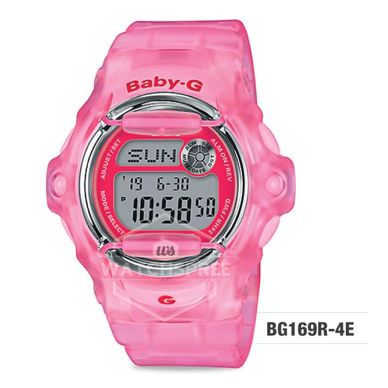 Casio Baby-G Neo Retro Colors BG-169 Series Pink Semi-transparent Resin Band Watch BG169R-4E BG-169R-4E Watchspree