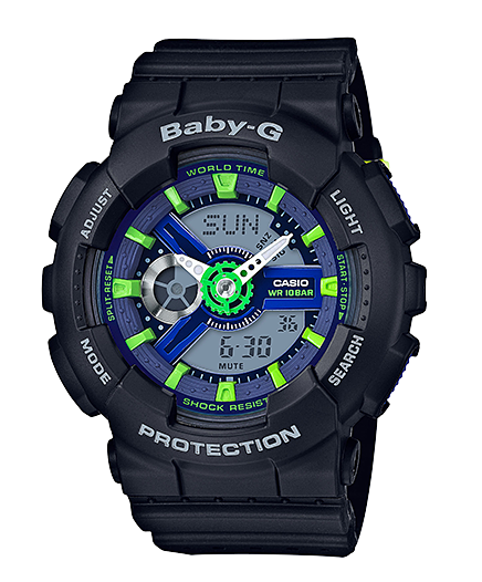 Casio Baby-G New Punching Pattern BA-110 Series Black Resin Watch BA-110PP-1A BA110PP-1A Watchspree