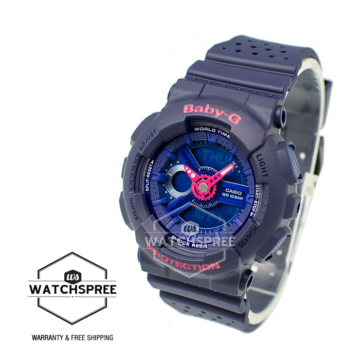 Casio Baby-G New Punching Pattern BA-110 Series Navy Blue Resin Watch BA110PP-2A BA-110PP-2A Watchspree