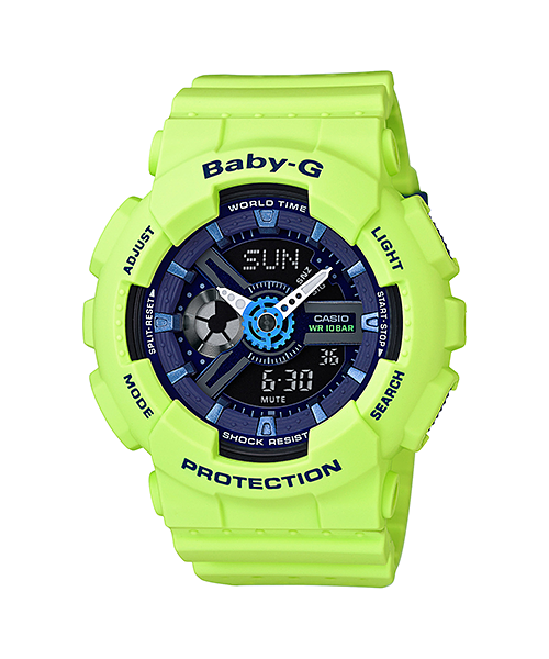 Casio Baby-G New Punching Pattern BA-110 Series Neon Green Resin Watch BA-110PP-3A BA110PP-3A Watchspree