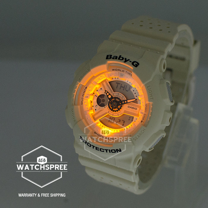 Casio Baby-G New Punching Pattern BA-110 Series Off-White Resin Watch BA110PP-7A BA-110PP-7A Watchspree