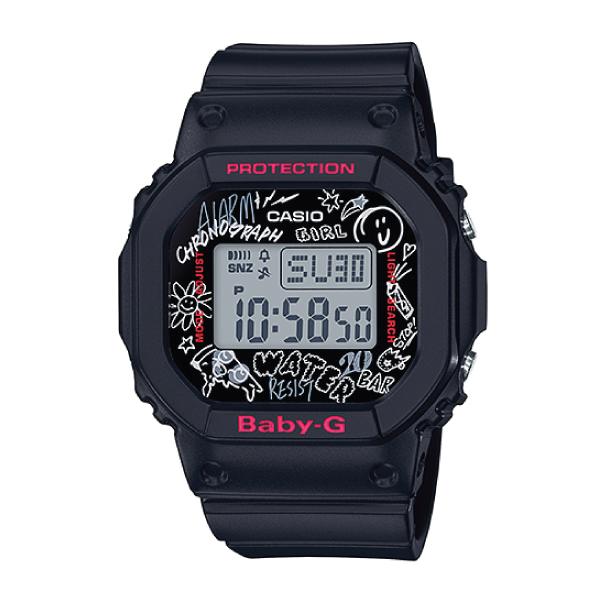 Casio Baby-G POPULAR SQUARE FACE Black Resin Band Watch BGD560SK-1D BGD-560SK-1D BGD-560SK-1 Watchspree