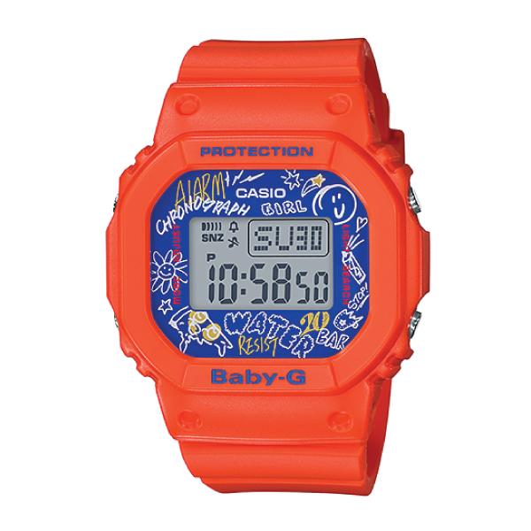 Casio Baby-G POPULAR SQUARE FACE Orange Resin Band Watch BGD560SK-4D BGD-560SK-4D BGD-560SK-4 Watchspree
